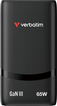 Verbatim Fold'n'Go 65W GaN taitettava laturi, musta – 2