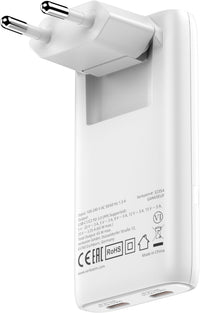 Verbatim Fold'n'Go 65W GaN taitettava laturi, valkoinen – 1