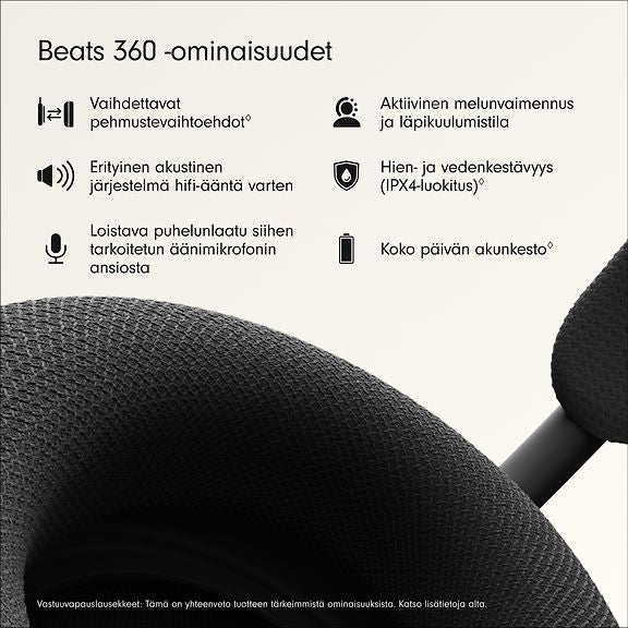 Beats 360 langattomat kuulokkeet, musta – kuva 2