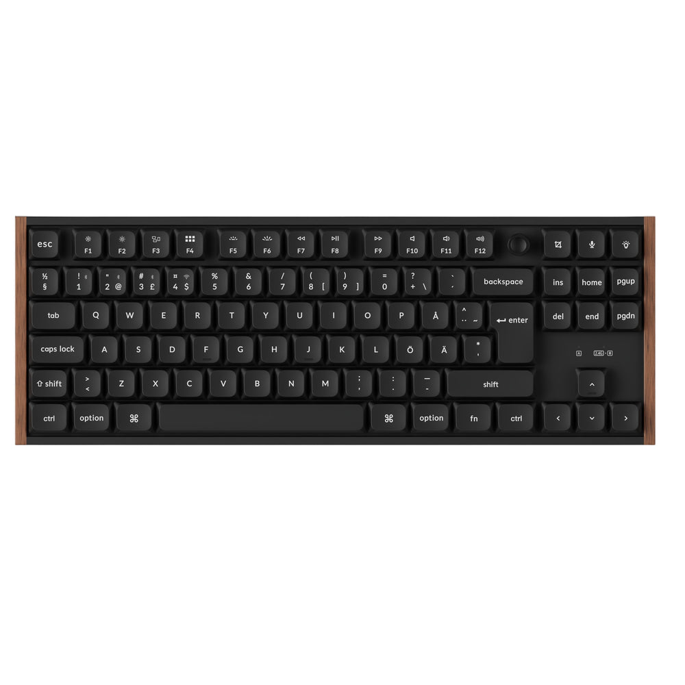 Keychron K1 Ultra SE 80% 8K Wireless näppäimistö, Wood Black, Milk POM Brown kytkimet – 1