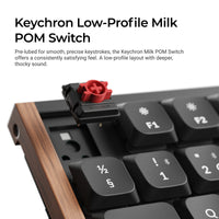 Keychron K1 Ultra SE 80% 8K Wireless näppäimistö, Wood Black, Milk POM Brown kytkimet – 8