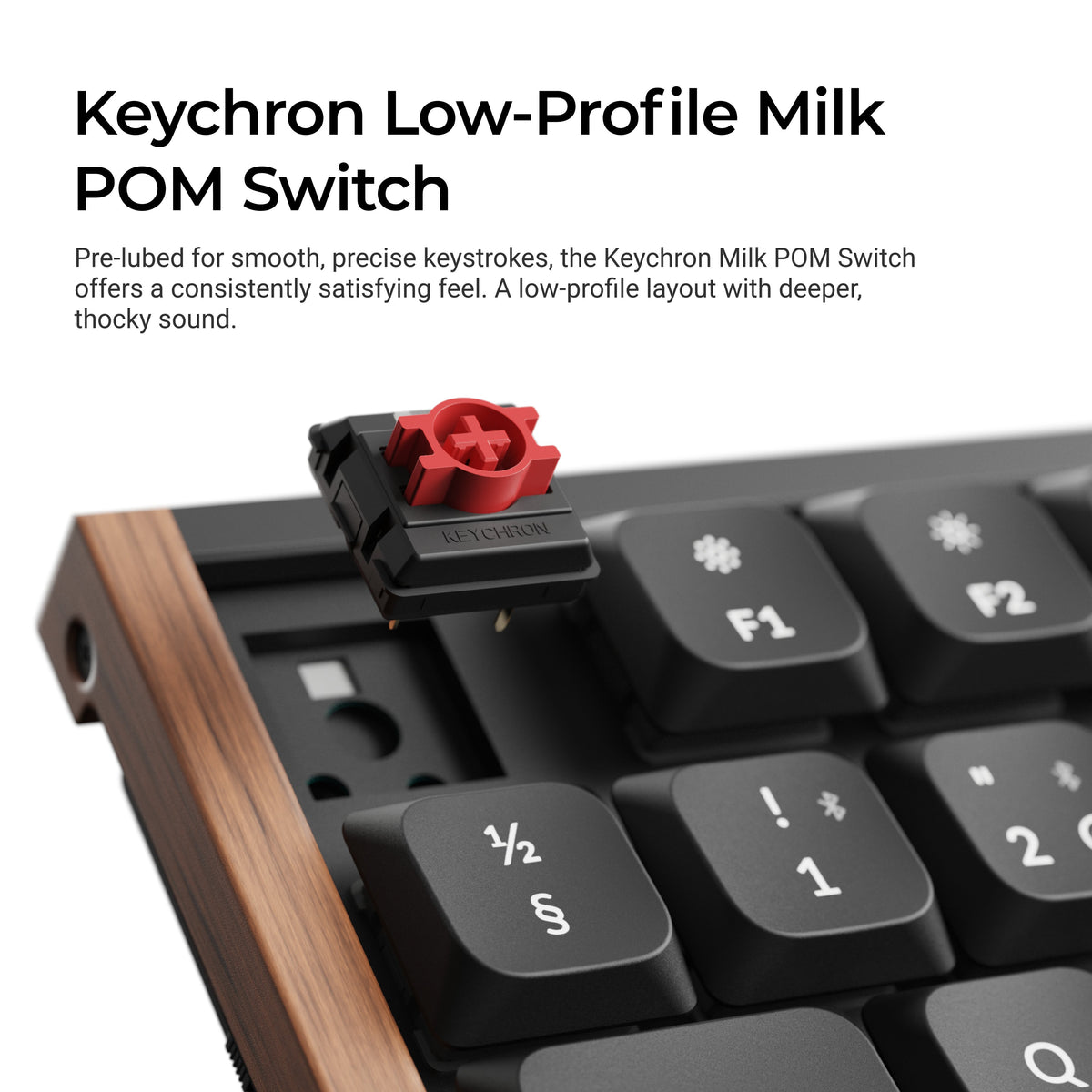 Keychron K1 Ultra SE 80% 8K Wireless näppäimistö, Wood Black, Milk POM Brown kytkimet – 8