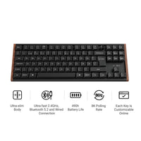 Keychron K1 Ultra SE 80% 8K Wireless näppäimistö, Wood Black, Milk POM Brown kytkimet – 7