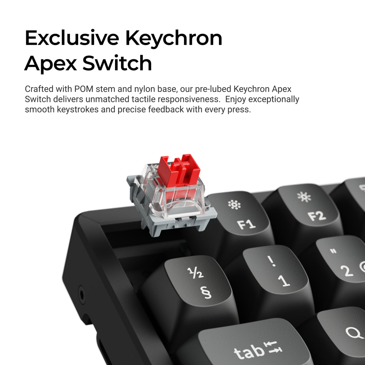 Keychron K2 Ultra 75% 8K Wireless näppäimistö, Black Apex, punaiset kytkimet – 9