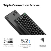 Keychron K2 Ultra 75% 8K Wireless näppäimistö, Black Apex, punaiset kytkimet – 14