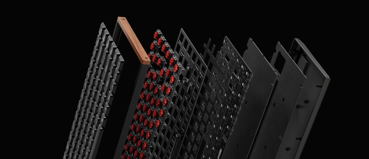 Keychron K3 Ultra SE 75% 8K Wireless näppäimistö, Wood Black, Milk POM Red kytkimet – 18