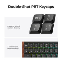 Keychron K3 Ultra SE 75% 8K Wireless näppäimistö, Wood Black, Milk POM Red kytkimet – 13