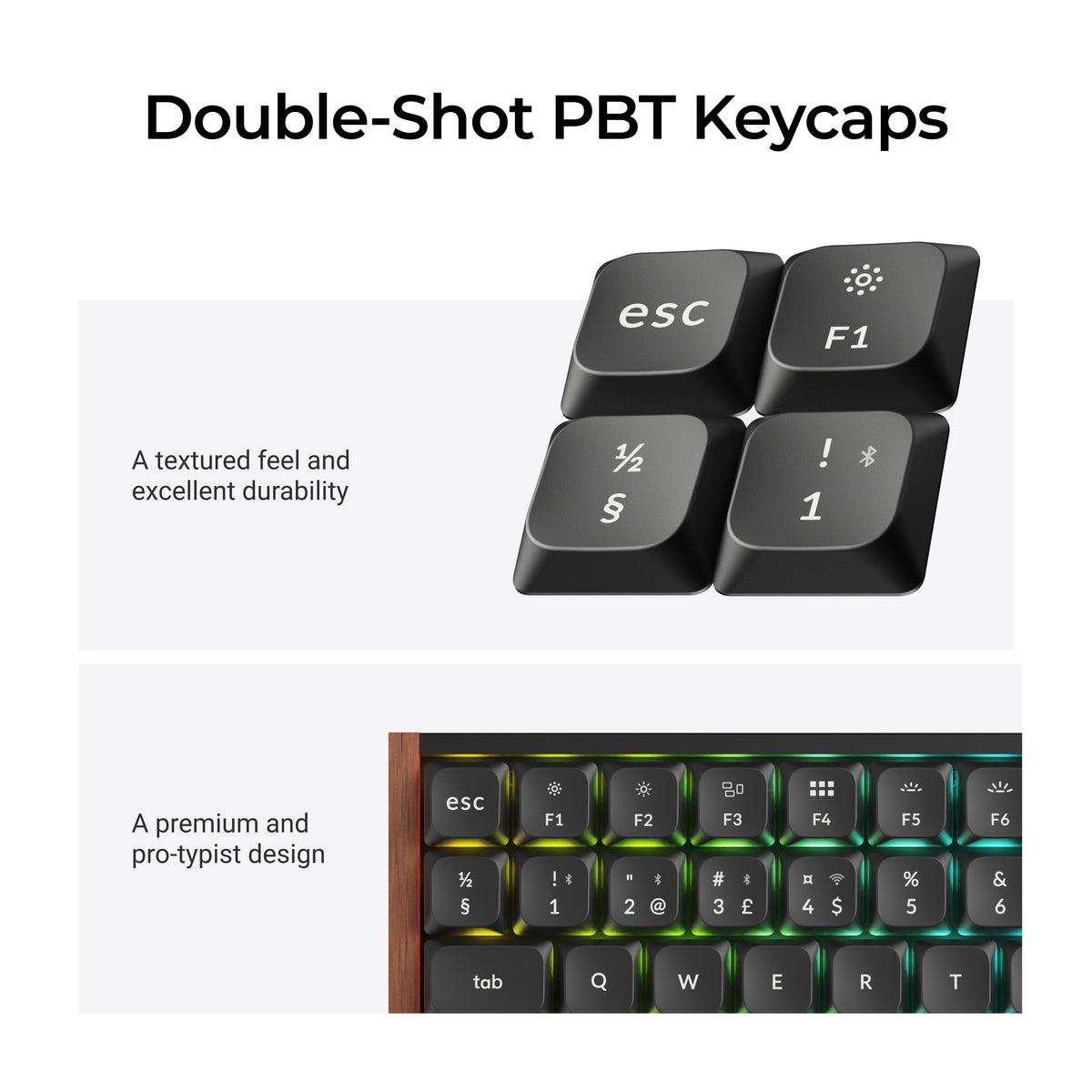Keychron K3 Ultra SE 75% 8K Wireless näppäimistö, Wood Black, Milk POM Red kytkimet – 13