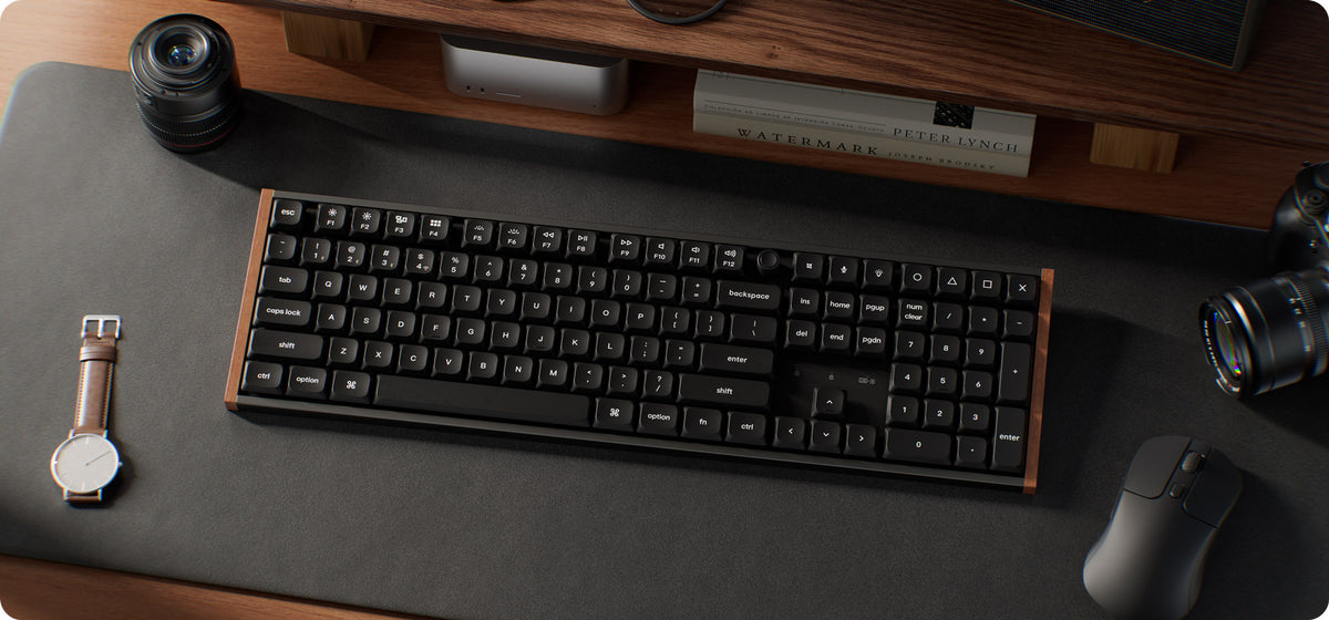 Keychron K5 Ultra SE 100% 8K Wireless näppäimistö, Wood Black, Milk POM Red kytkimet – 16