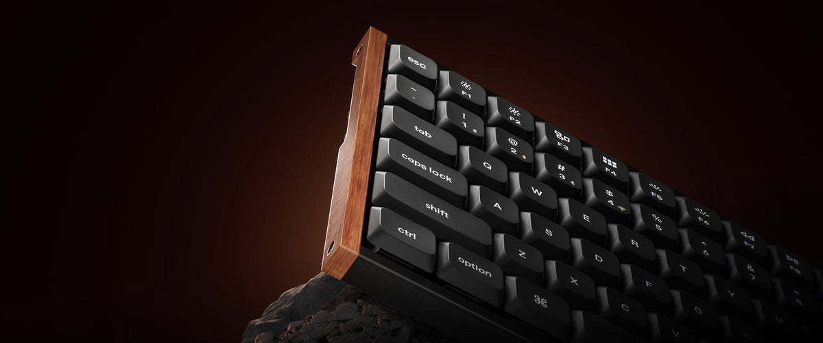 Keychron K5 Ultra SE 100% 8K Wireless näppäimistö, Wood Black, Milk POM Red kytkimet – 18