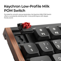 Keychron K5 Ultra SE 100% 8K Wireless näppäimistö, Wood Black, Milk POM Red kytkimet – 9