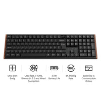 Keychron K5 Ultra SE 100% 8K Wireless näppäimistö, Wood Black, Milk POM Red kytkimet – 8
