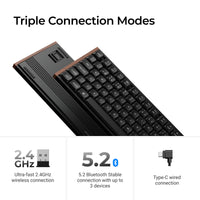 Keychron K5 Ultra SE 100% 8K Wireless näppäimistö, Wood Black, Milk POM Red kytkimet – 14