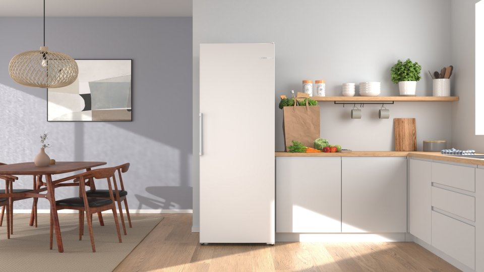 Bosch GSN56VWDG Serie 4 kaappipakastin, valkoinen, 70 cm