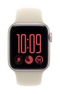 Apple Watch SE 3 (GPS + Cellular) 40 mm tähtivalkea alumiinikuori ja hiekanvärinen urheiluranneke, S/M