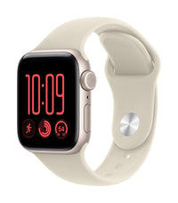 Apple Watch SE 3 (GPS + Cellular) 40 mm tähtivalkea alumiinikuori ja hiekanvärinen urheiluranneke, S/M
