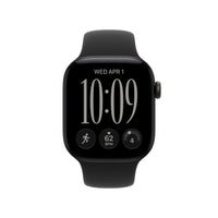 Apple Watch Series 12 (GPS + Cellular) 42 mm musta alumiinikuori ja musta urheiluranneke, S/M
