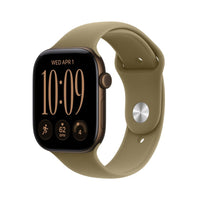 Apple Watch Series 12 (GPS + Cellular) 46 mm tumma pronssi alumiinikuori ja oliivinvihreä urheiluranneke, M/L