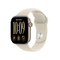 Apple Watch Series 12 (GPS + Cellular) 42 mm vaalea kulta alumiinikuori ja hiekka urheiluranneke, S/M