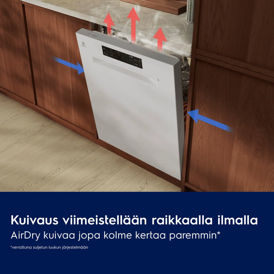 Electrolux E52UE101SW 500-sarjan AirDry astianpesukone, valkoinen