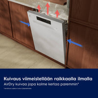 Electrolux E62UD201SW 600-sarjan AirDry astianpesukone, valkoinen