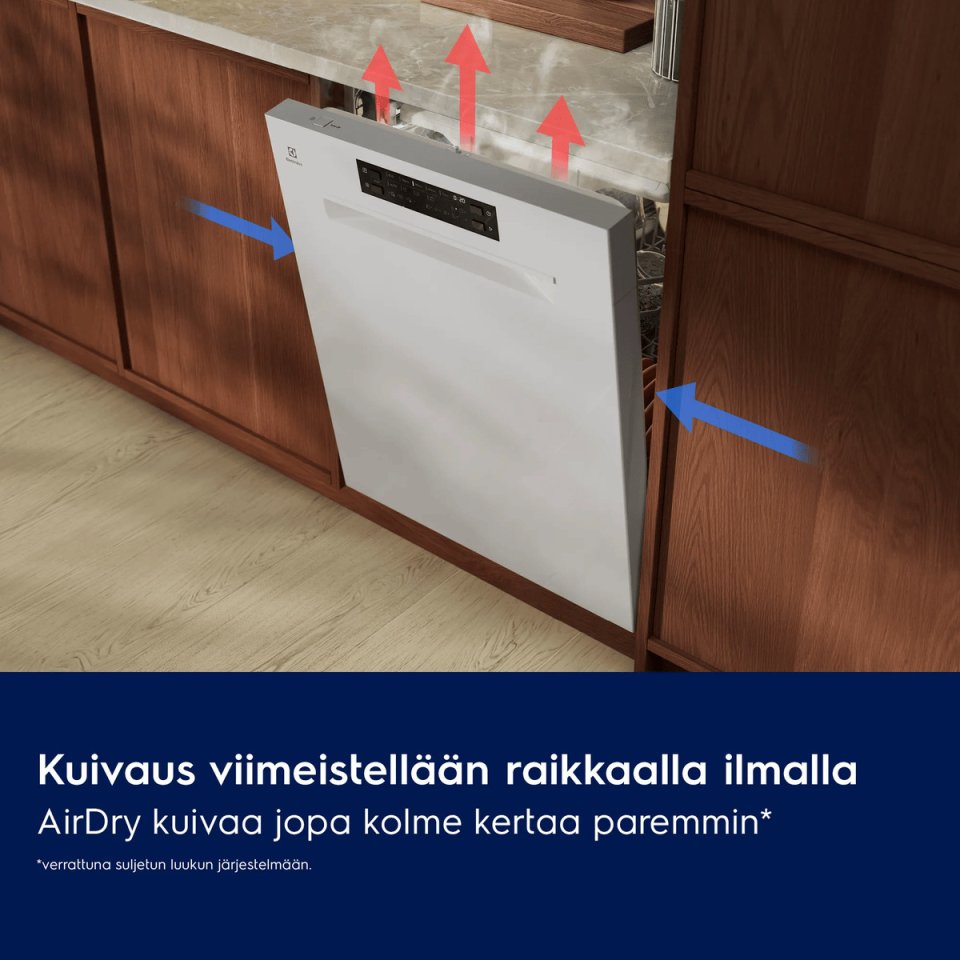 Electrolux E82UA200SW 800-sarjan AirDry astianpesukone, valkoinen