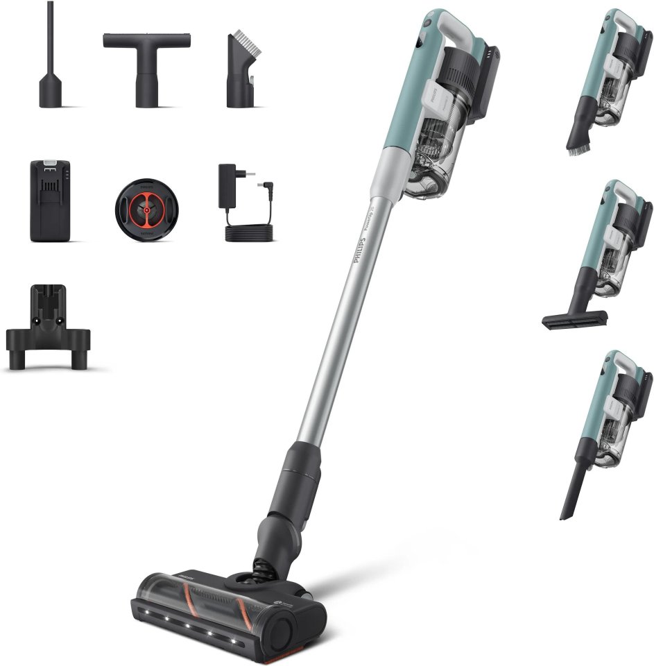 Philips XC2233/10 johdoton varsi-imuri, 100 AW, harmaa/sininen