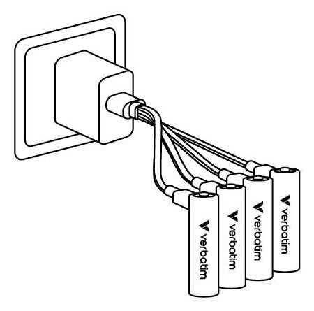 Verbatim AAA USB-C ladattava paristo, 4 kpl – 3