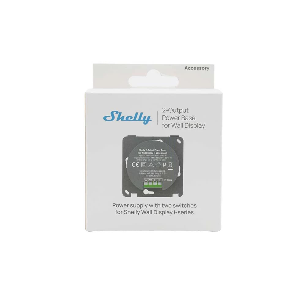Shelly 2-Output PowerBase virtapohja kahdella ulostulolla – 1