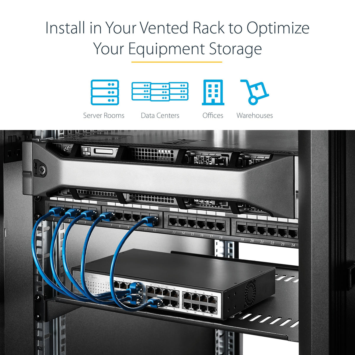 StarTech 2U Server Rack Shelf Vented 16" räkkihylly – 7