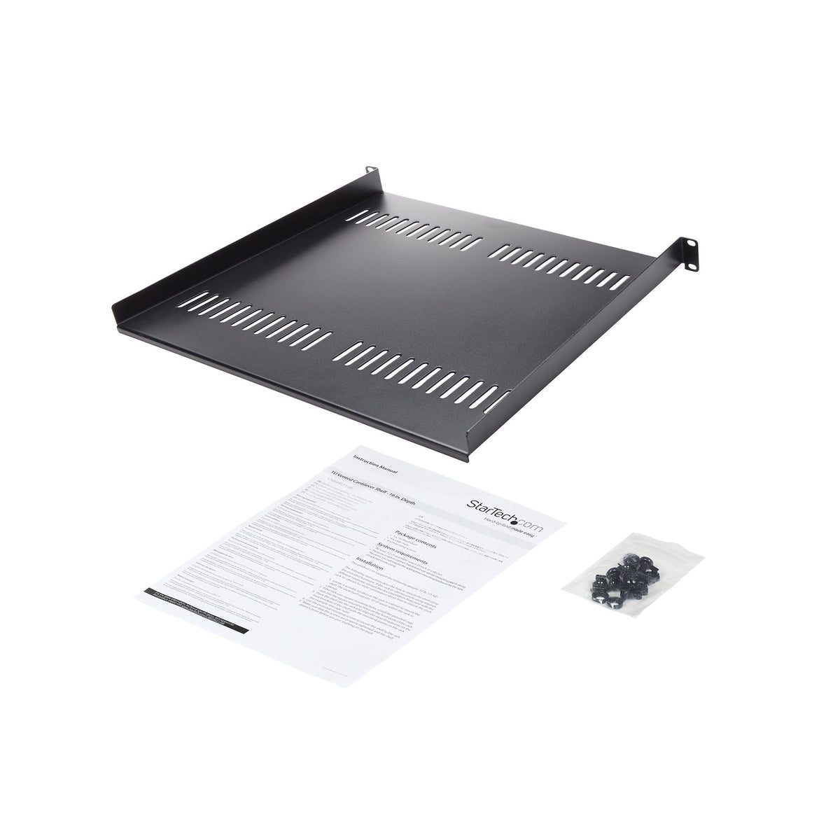 StarTech 1U Server Rack Shelf 16" räkkihylly – 12