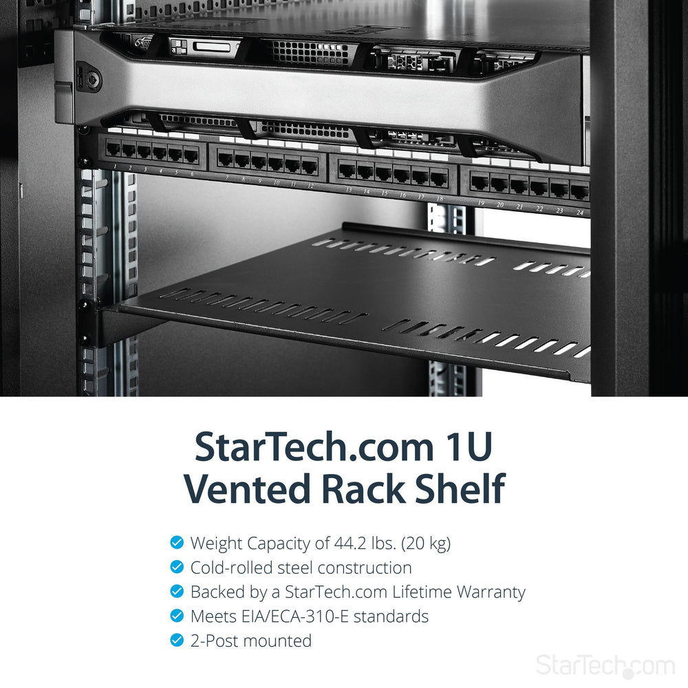 StarTech 1U Server Rack Shelf 16" räkkihylly – 2