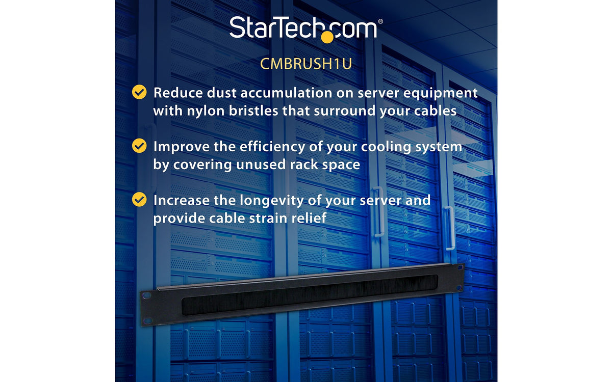 StarTech 1U High-density Brush Strip Cable Management Panel kaapelijärjestin – 7