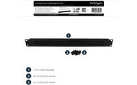 StarTech 1U High-density Brush Strip Cable Management Panel kaapelijärjestin – 9