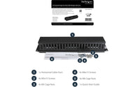 StarTech Horizontal 2U Server Rack Cable Management kaapelijärjestin kannella – 10