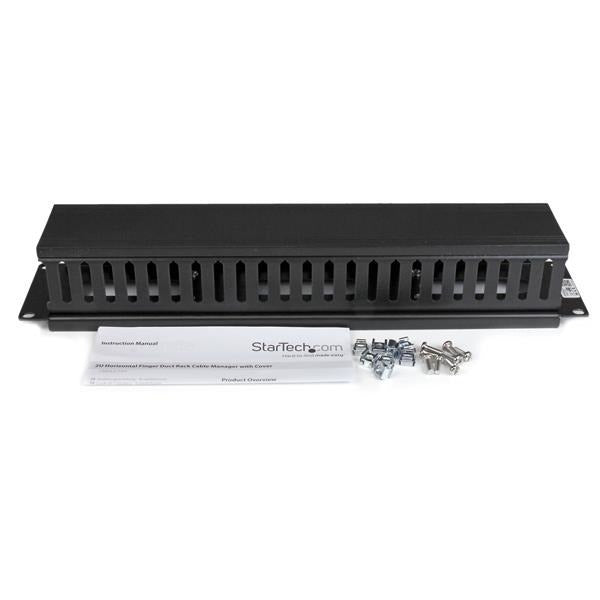 StarTech Horizontal 2U Server Rack Cable Management kaapelijärjestin kannella – 5