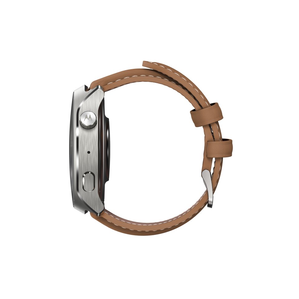 moto watch ultra älykello, hopeanvärinen runko / vihreä ranneke