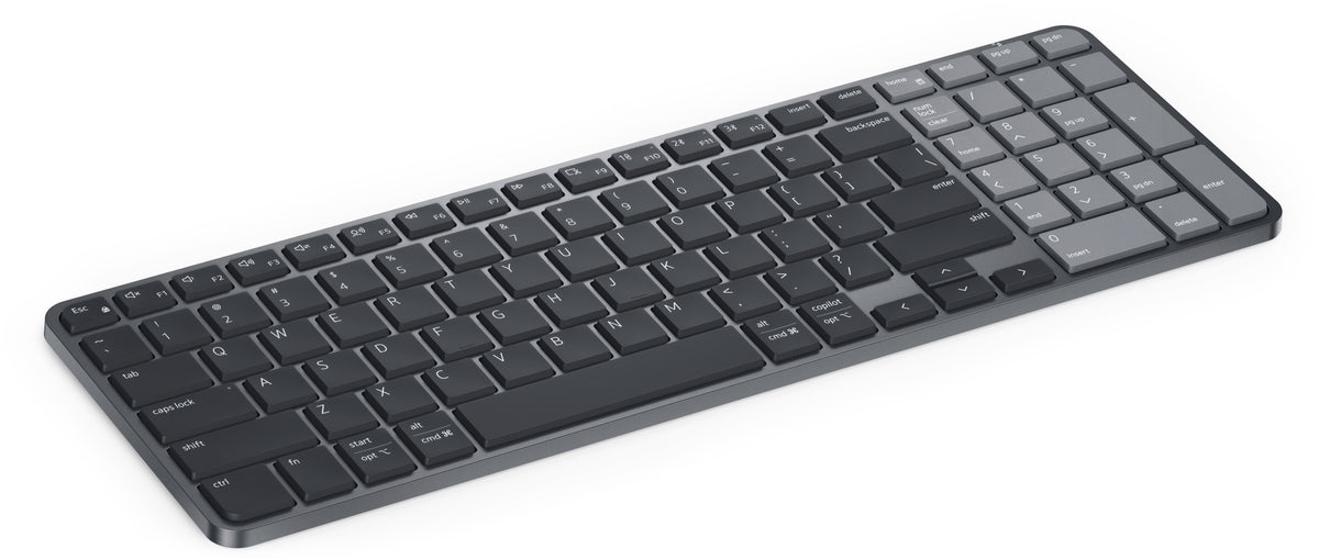 Dell Pro 7 Rechargeable Compact KB746 langaton näppäimistö, grafiitti – 2 (näppäinasettelu suuntaa-antava; toimitetaan pohjoismaisella QWERTY-asettelulla)
