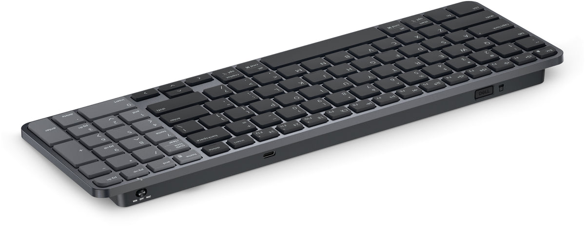 Dell Pro 7 Rechargeable Compact KB746 langaton näppäimistö, grafiitti – 4 (näppäinasettelu suuntaa-antava; toimitetaan pohjoismaisella QWERTY-asettelulla)