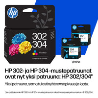 HP 302/304 mustekasettipakkaus, musta ja kolmivärinen – 17