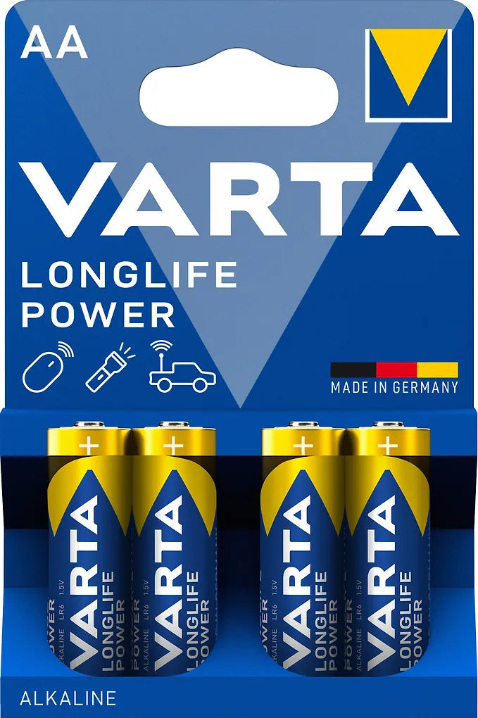 Varta Longlife Power -alkaliparisto, 4 kpl AA (LR06) paristoa