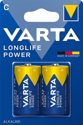 Varta Longlife Power alkaliskt batteri, 2 st C (LR14) batterier