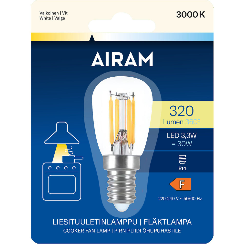 Airam LED T26 830 320lm E14 spisfläktslampa