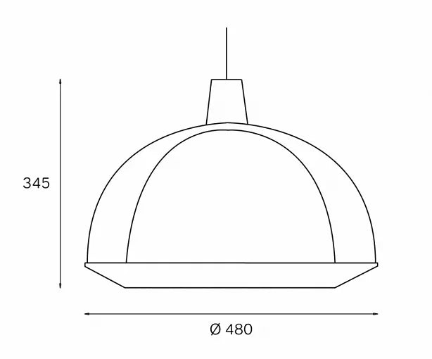 Kuplat -riippuvalaisin, kirkas, E27, 48 cm - E-store.fi