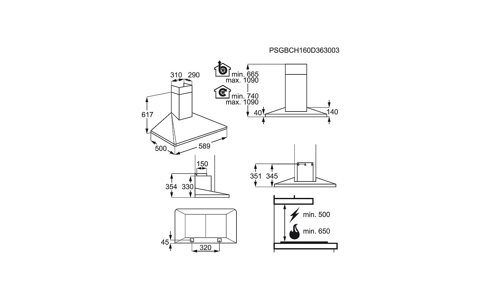 Electrolux EFF60560OX köksfläkt, stål, 60 cm