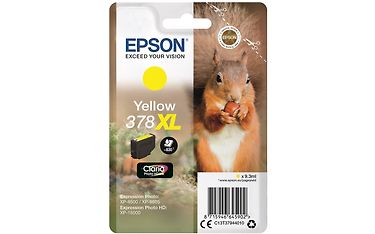 Epson 378XL Claria Photo HD -mustekasetti, orava, keltainen, erittäin riittoista
