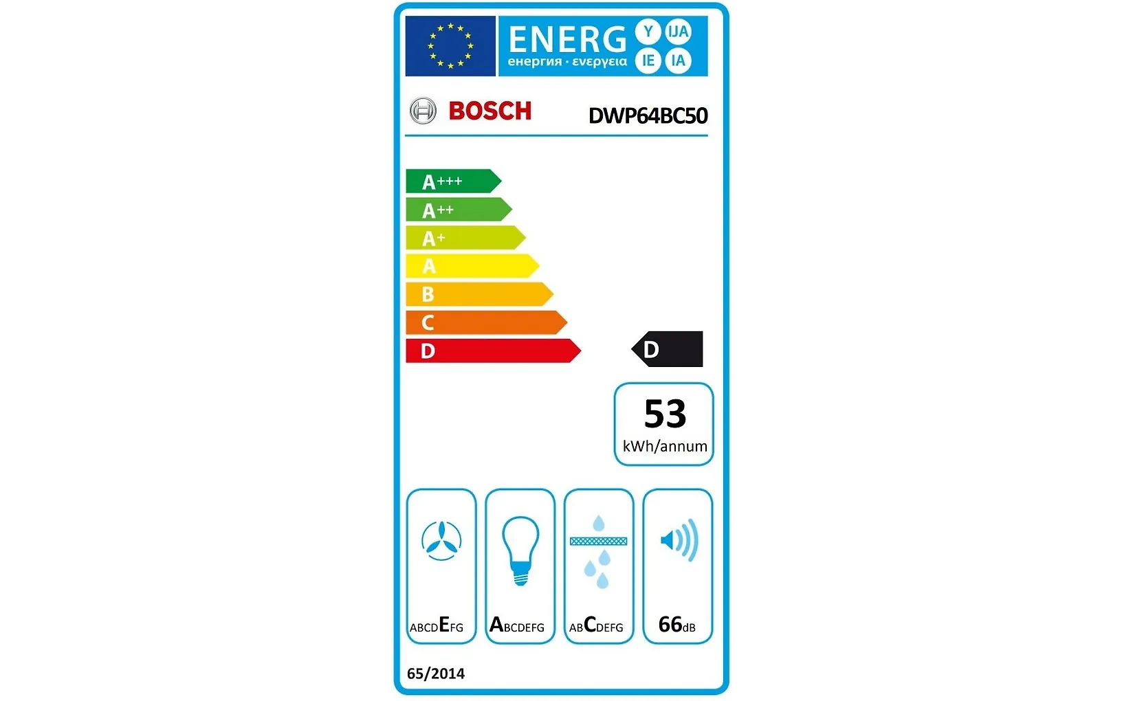 Bosch DWP64BC50 Serie 2 -liesituuletin, teräs, 60 cm