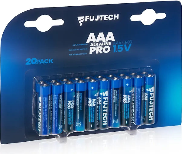 Fuj:tech Alkaline Pro AAA 1,5 V alkaliskt batteri, 20 st