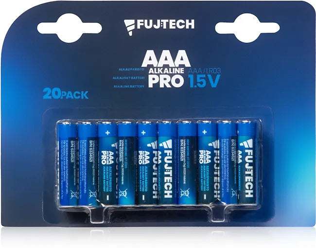 Fuj:tech Alkaline Pro AAA 1,5 V alkaliskt batteri, 20 st