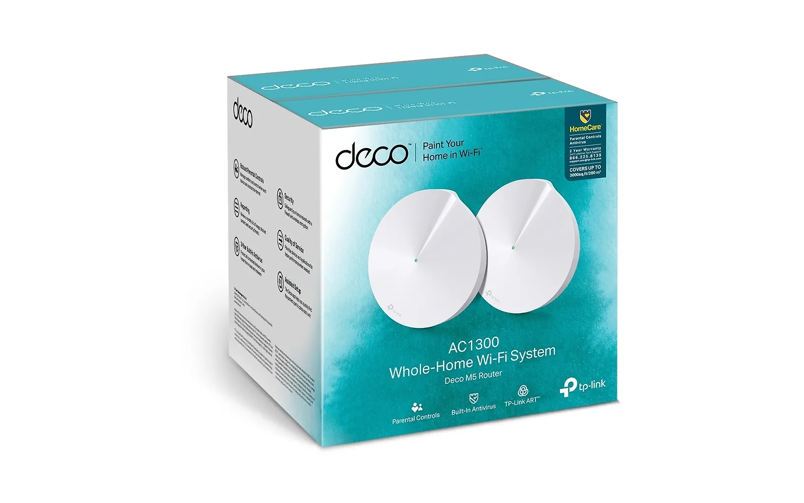 TP-LINK Deco M5 WiFi -Mesh-järjestelmä, 2-pack